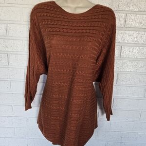 1194 Market & Spruce Rust Cable Knit Sweater